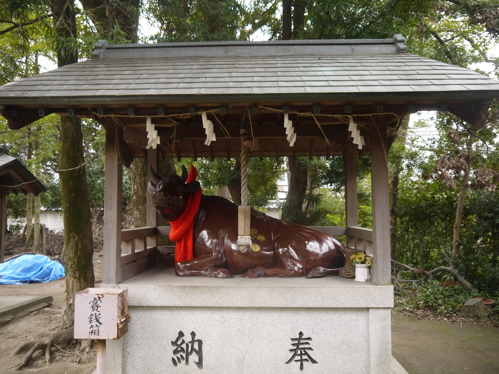 佐太天神 牛舎 ご利益 触る