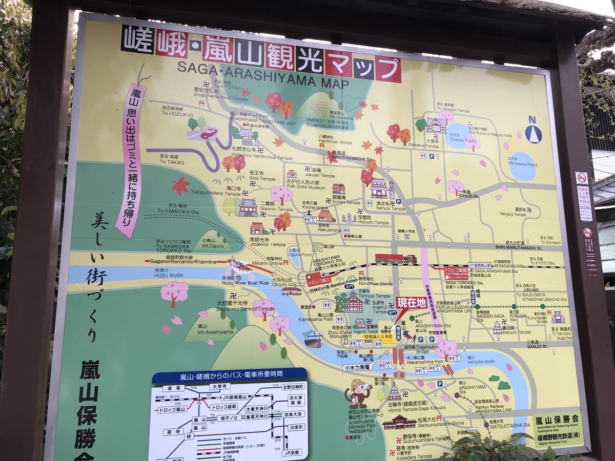 京都嵐山を楽しむ 嵐山マップ