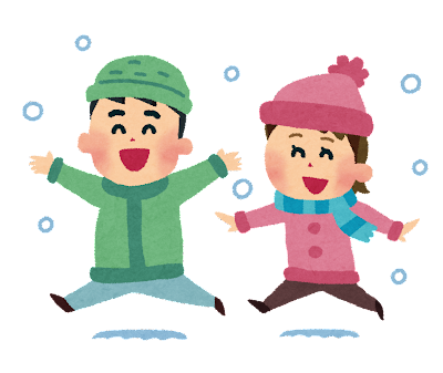 雪遊びをする子どものイラスト