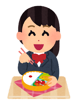 お弁当を食べる女子学生