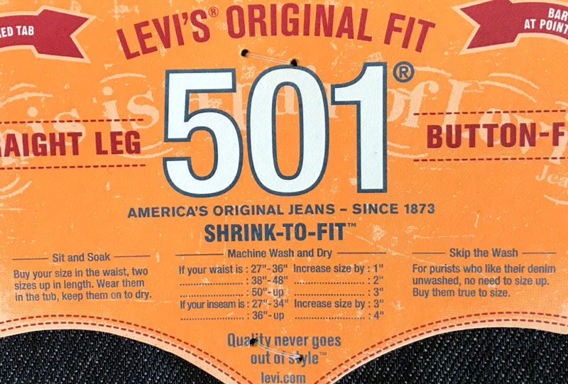 リーバイス501リジッドのサイズ選び フラッシャー