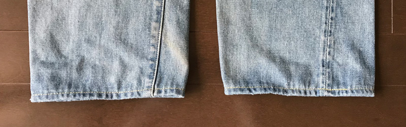 ジーンズ デニムの裾にアタリを出す方法 ユニオンスペシャルで裾上げ後の秘術 アーキペラゴを探して