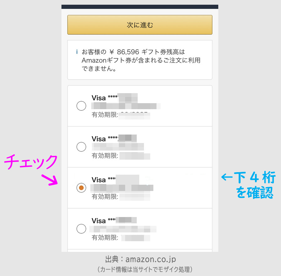 ステップ３：Amazonギフト券にチャージする3