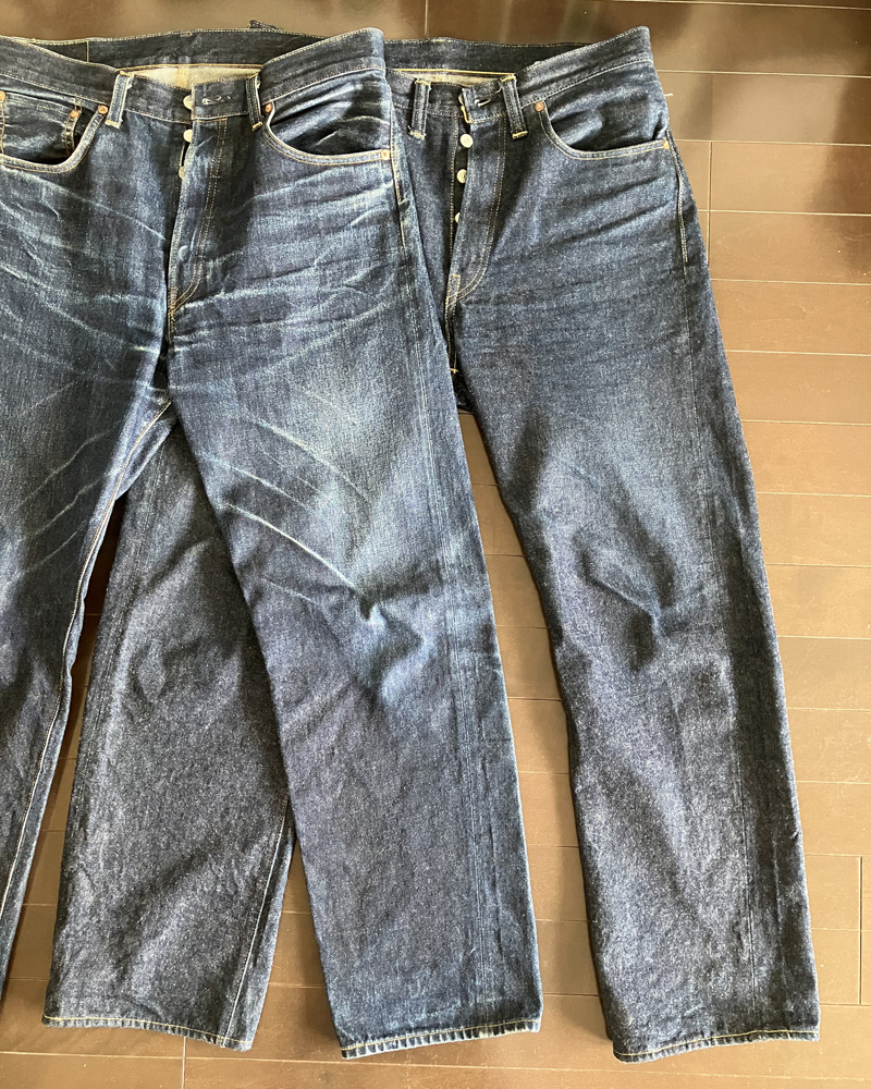 デッドストックブルーの色落ち・エイジング / ウエアハウス DSB 1947