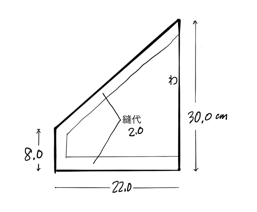 子供三角巾の製図