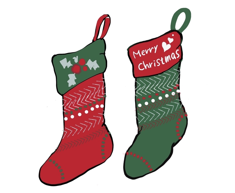 クリスマスブーツの絵
