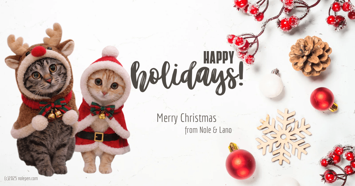 トナカイのれ＆サンタらの、クリスマスカード風
