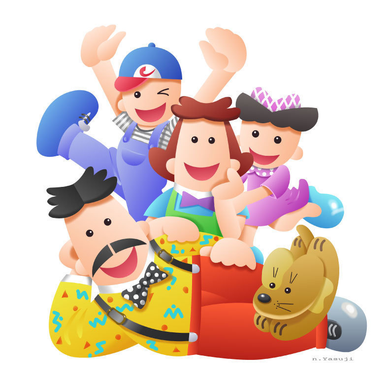 家族旅行イラスト お出かけするファミリーイラスト Non Illust Box