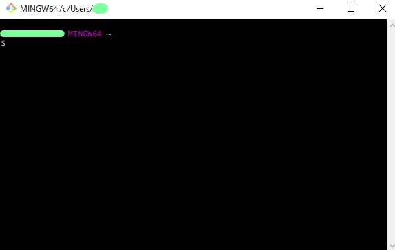 Git Bashの実行画面