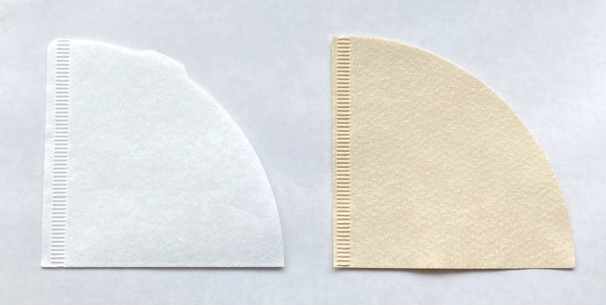 ハリオのコーヒーフィルター漂白・無漂白