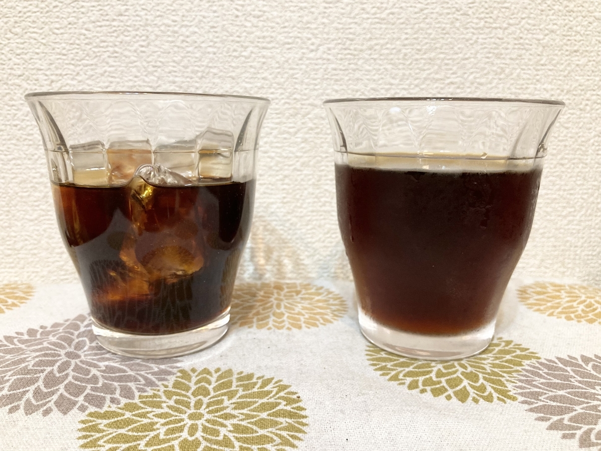 水出し・お湯出しアイスコーヒーの飲み比べ