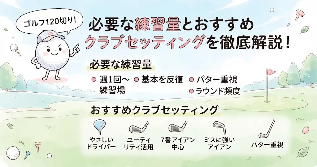 ゴルフ120切りに必要な練習量とおすすめクラブセッティングを徹底解説