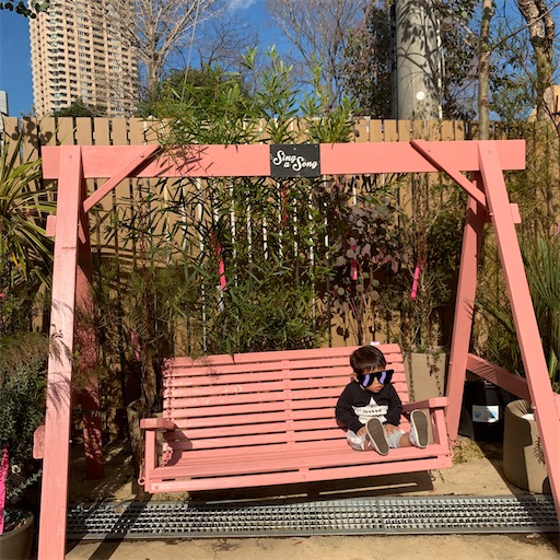 インスタ映えの写真スポットのブランコ