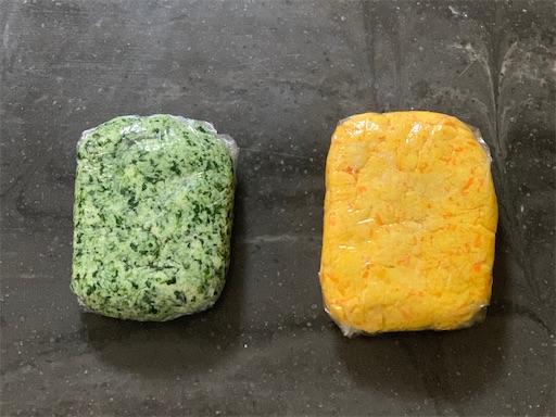 ほうれん草と人参のおからクッキーの生地