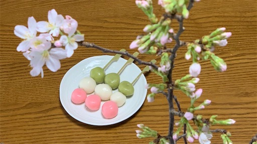 ソメイヨシノとお花見団子