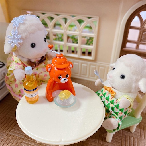 昔懐かしいクマのかき氷機のミニチュア レゴ遊び