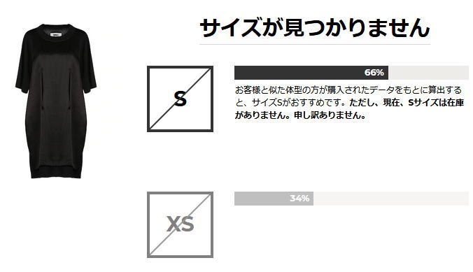 サイズが見つかりません