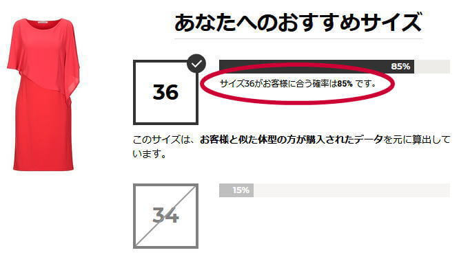 あなたへのおすすめサイズ