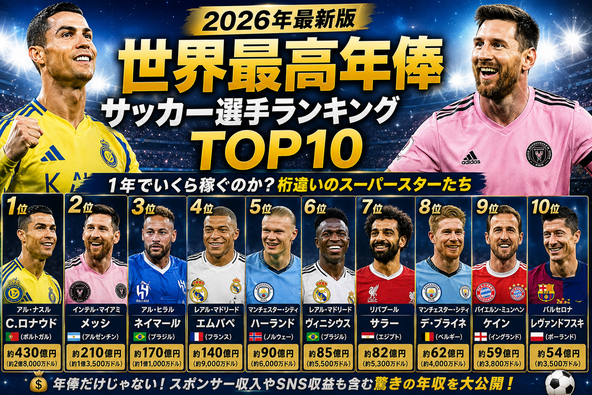 海外サッカー年俸ランキング
