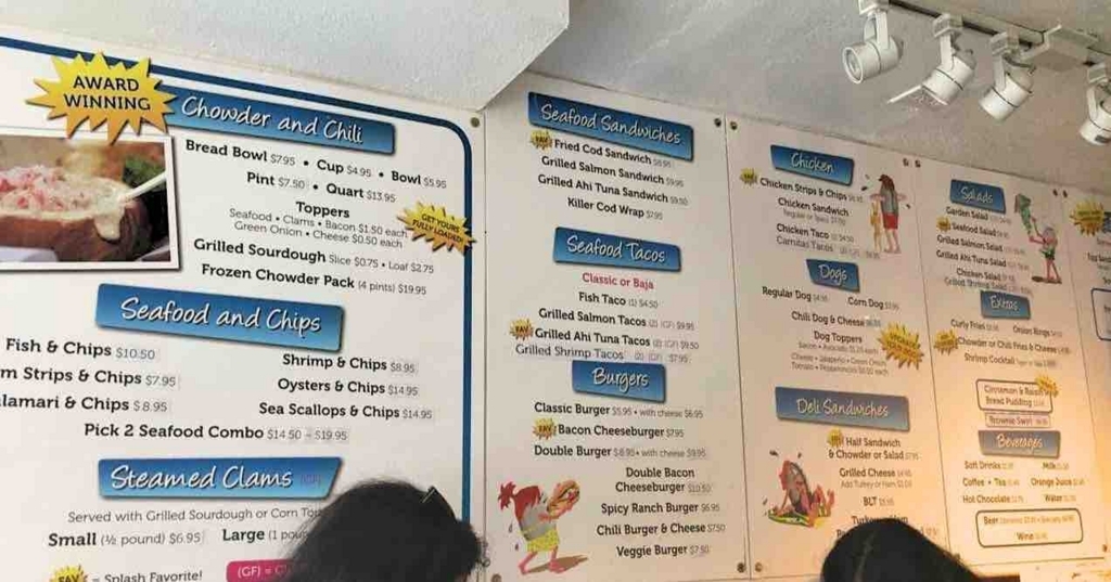 Splash Cafeのメニュー