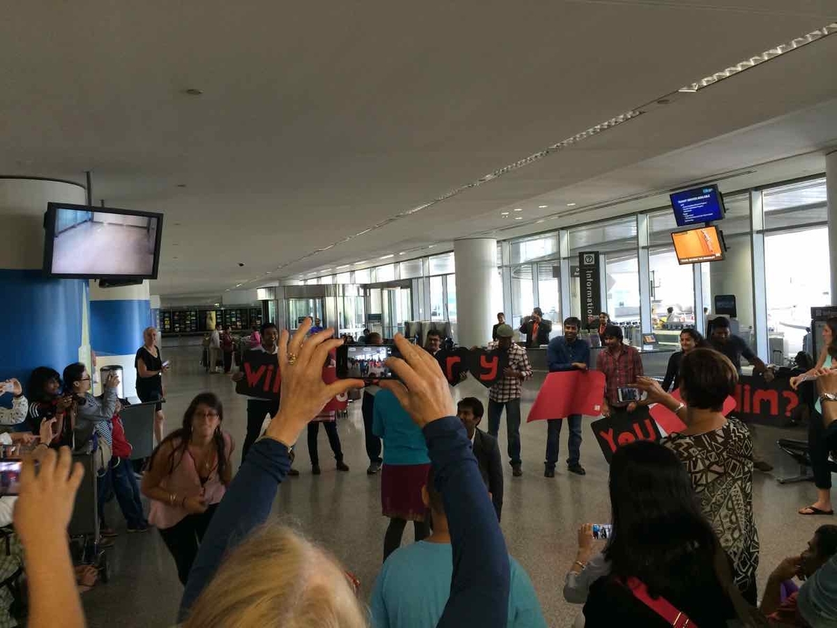 SFO Flash mob marriage proposal