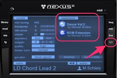 reFX NEXUS2】EXPANSIONSの追加（拡張音源のインポート
