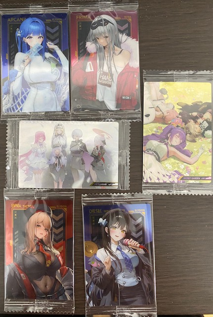 勝利の女神:NIKKE ウエハース第5弾を6個開封！最推しアニスは引けた
