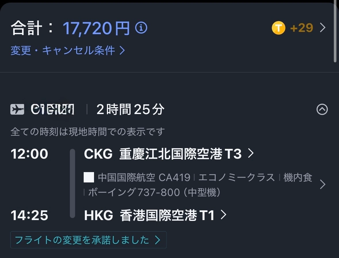 航空券領収書