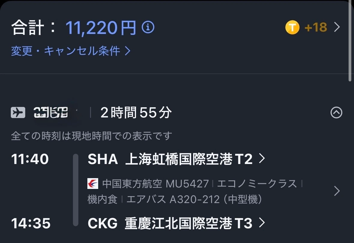 航空券領収書
