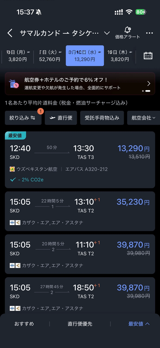 Trip.comでの価格