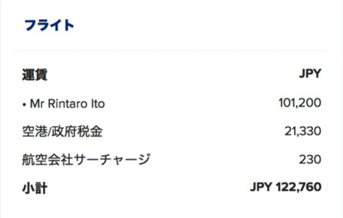 実際の明細