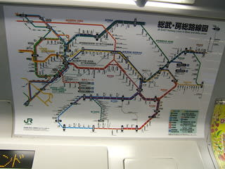 JR外房線車内に掲示されていた「総武・房総路線図」の写真