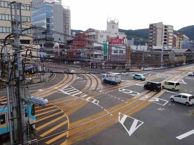 滋賀県 大津市 びわ湖浜大津駅附近の交差点の写真