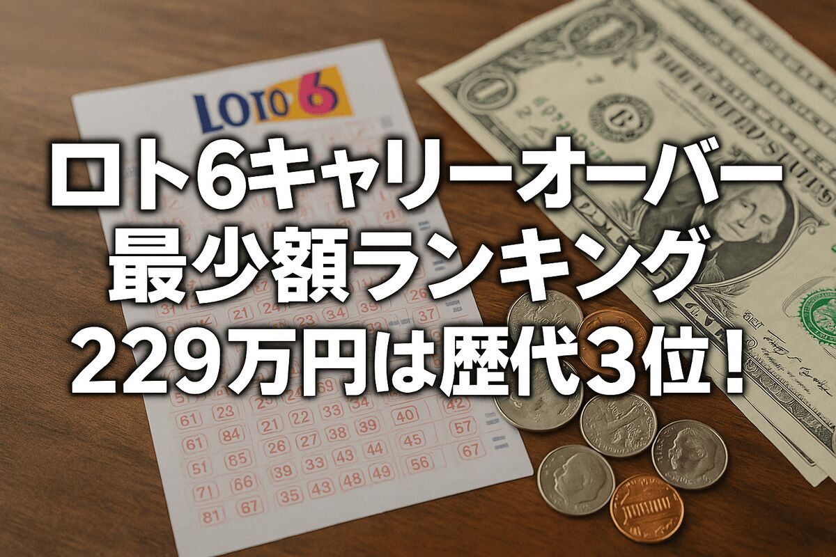 【ロト6】キャリーオーバー“最少額”ランキング｜229万円は歴代3位！過去の激レア回とは
