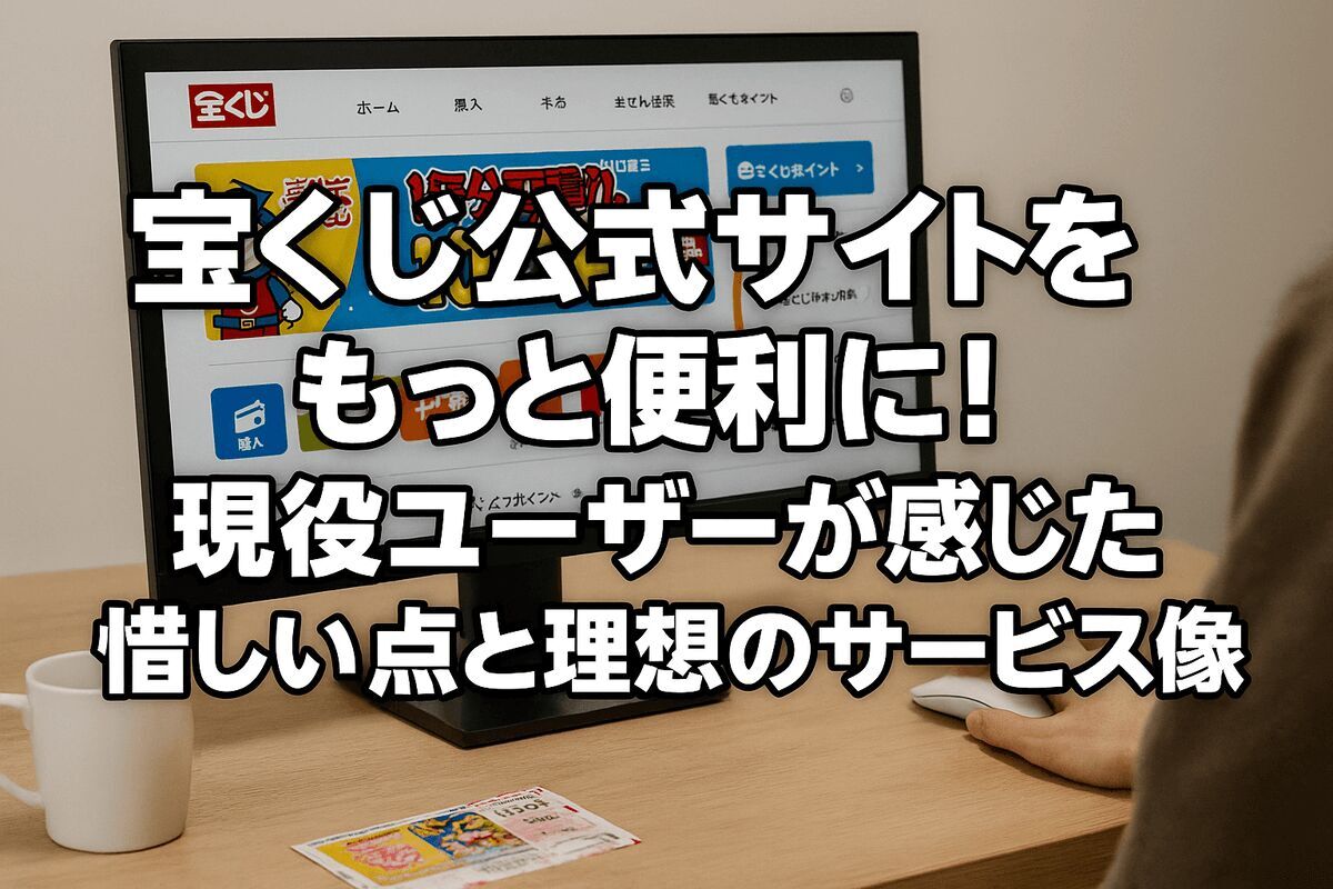 【コラム】宝くじ公式サイトをもっと便利に！現役ユーザーが感じた“惜しい点”と理想のサービス像