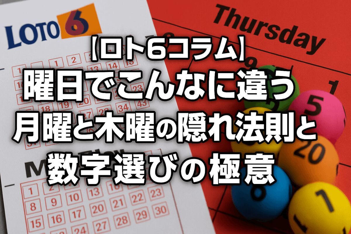 【コラム】ロト6は曜日でこんなに違う！月曜と木曜の“隠れ法則”と数字選びの極意