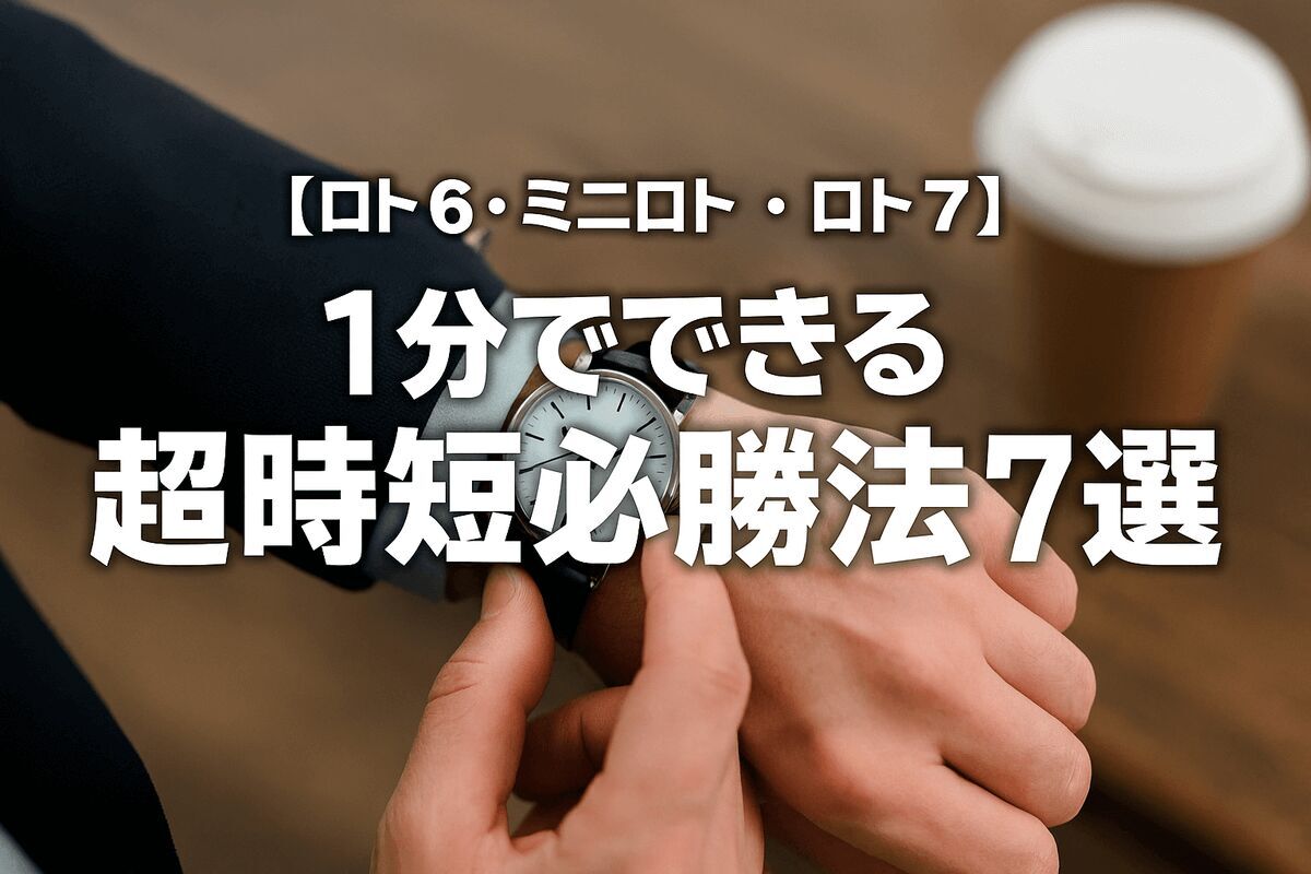 【ロト6・ミニロト・ロト7】予想時間ゼロでも当たりに近づく！1分でできる超時短必勝法7選