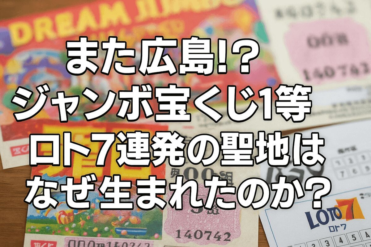 【話題】また広島!? ジャンボ宝くじ1等・ロト7連発の“聖地”はなぜ生まれたのか？