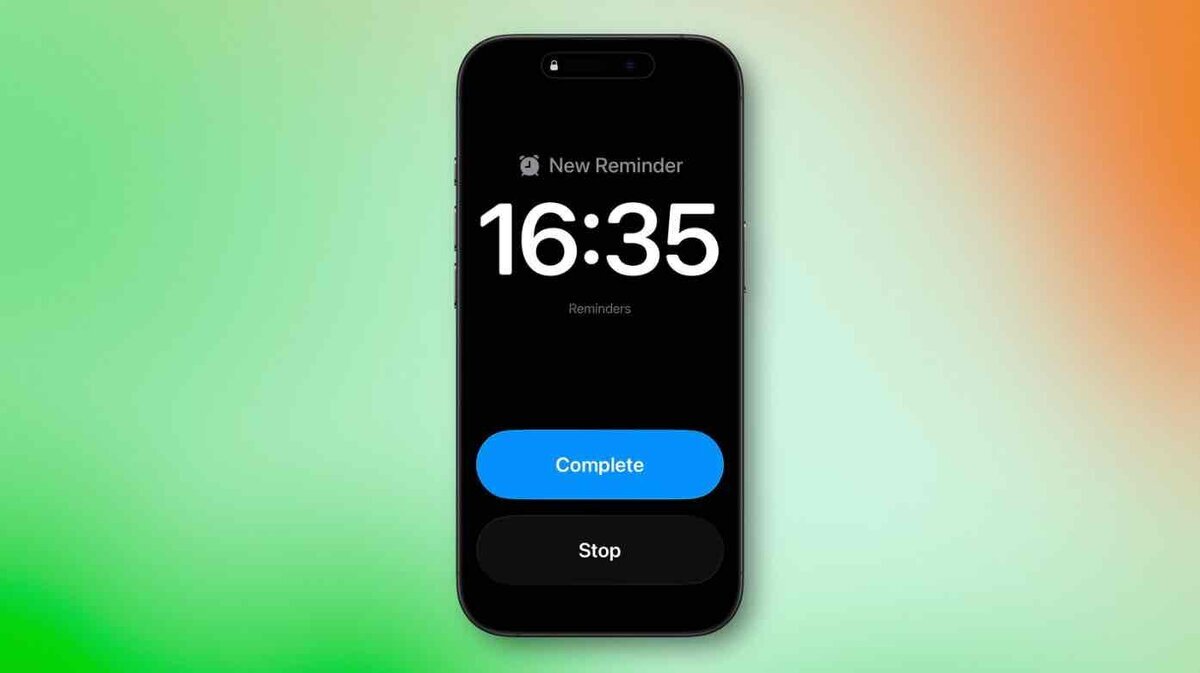 iOS 26.2で追加されたリマインダーのアラーム画面を表示するiPhoneのイメージ