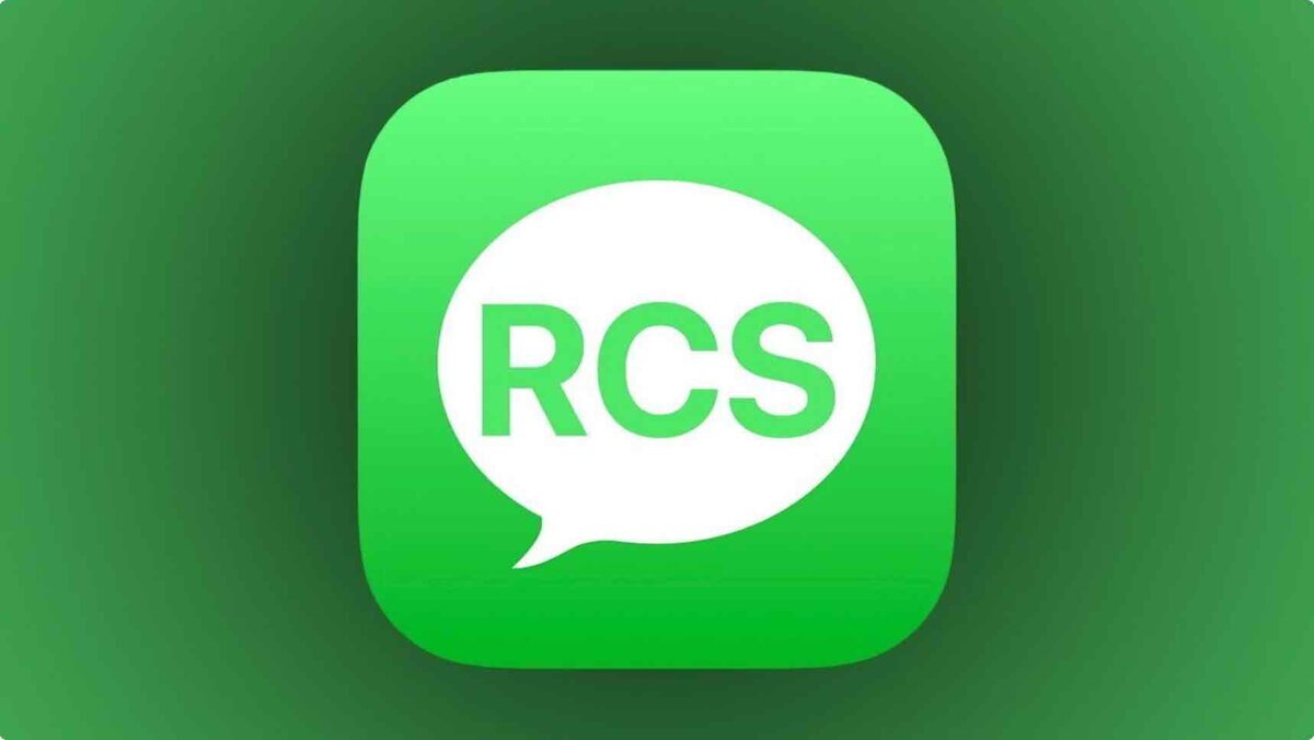 緑色のメッセージアイコン風の背景に、白い吹き出しと「RCS」の文字が描かれたイメージ画像