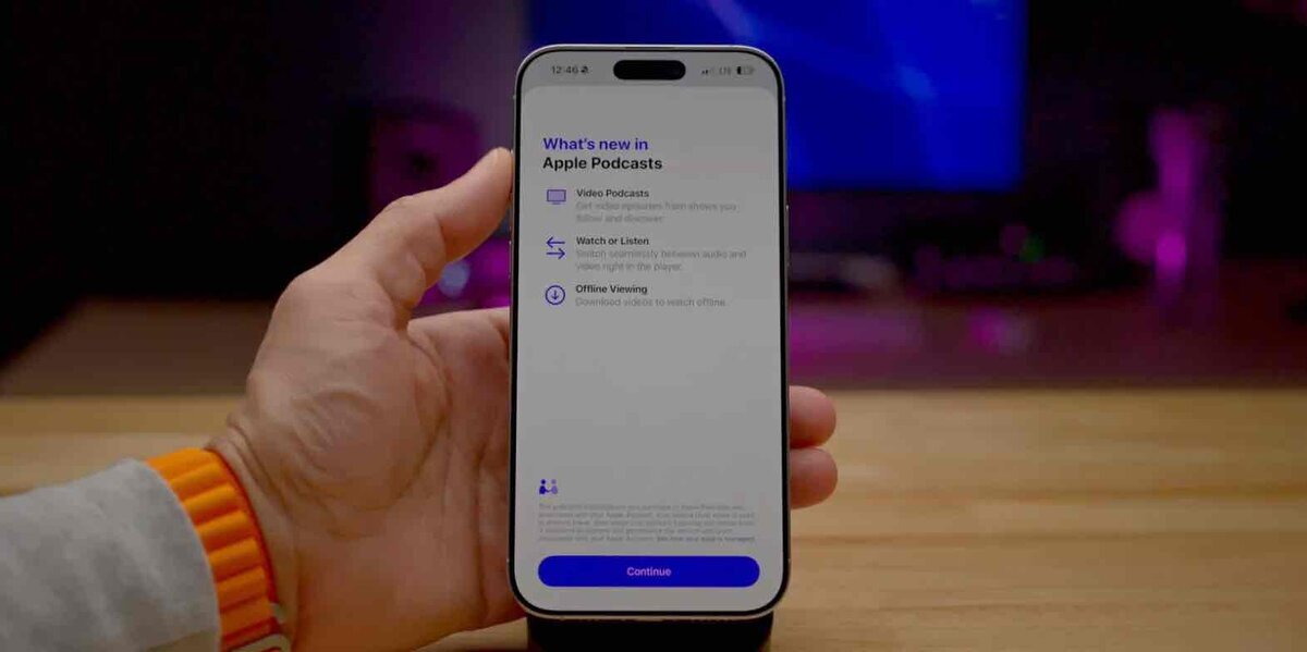 iOS 26.4のApple Podcasts新機能 Video Podcasts対応の紹介画面