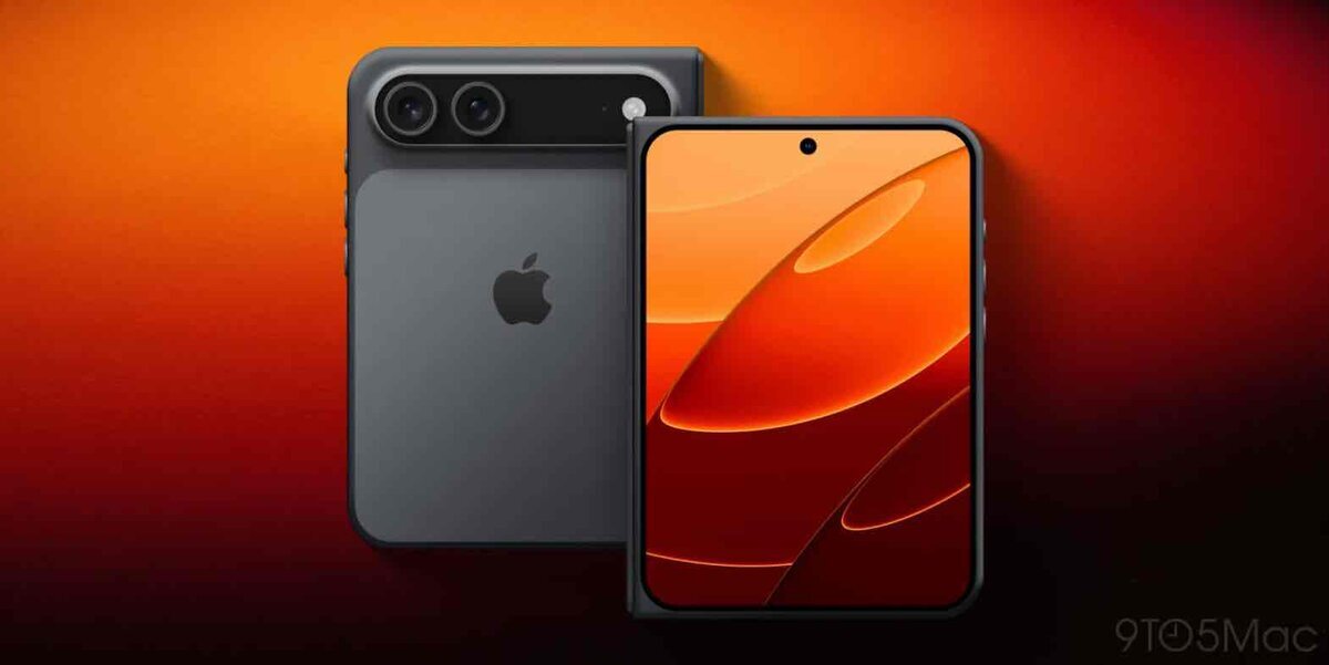 iPhone 17の予想デザイン画像。横長カメラバーを備えた新しい背面デザインと、パンチホール型フロントカメラを搭載したディスプレイを示すレンダリングイメージ
