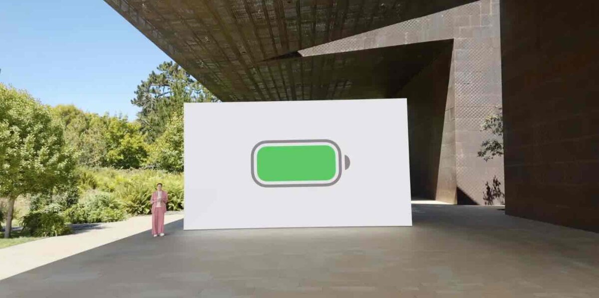 Apple Watchのバッテリー持続時間向上を示す発表スライドのイメージ