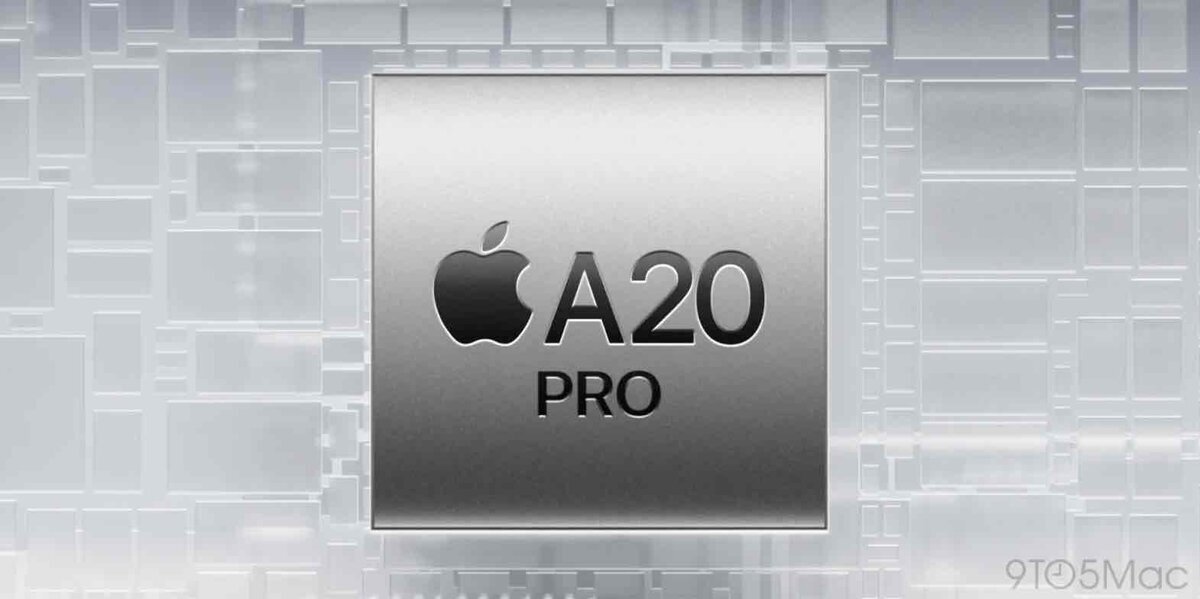 Apple A20 Proチップを中央に配置し、iPhone 18 ProやiPhone Ultraに搭載が噂される次世代プロセッサを表現したイメージ画像