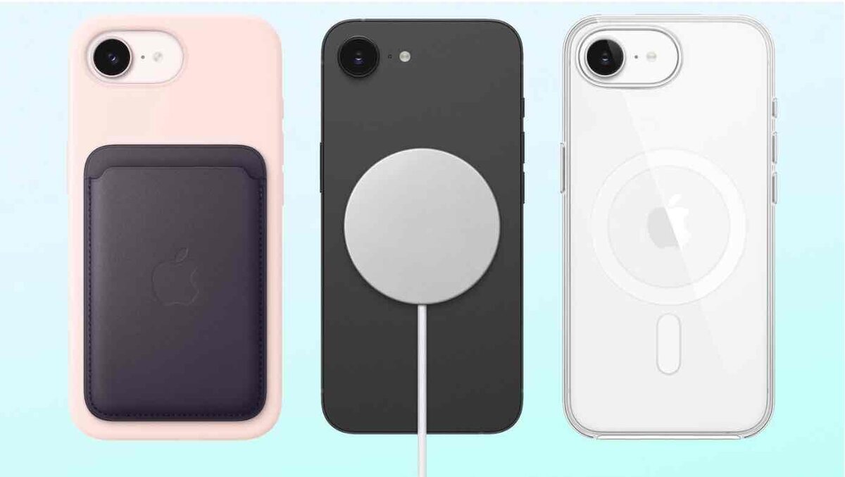 MagSafeウォレット、MagSafe充電器、磁石リング内蔵ケースを装着したiPhoneの背面比較。AppleがiPhone 18や折りたたみ型iPhone UltraでMagSafeを継続するかが噂されていることを示すイメージ画像