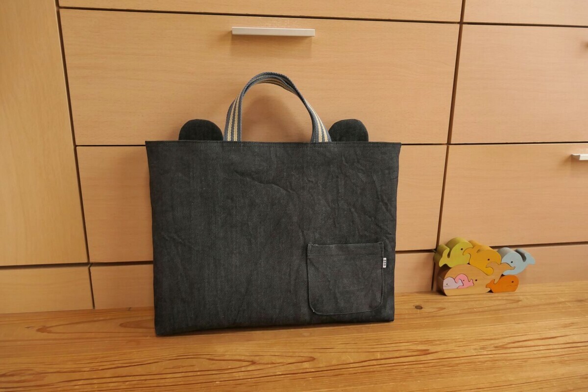 PON 入園グッズ ブルーグレー×濃紺デニム風 ハンドメイド 楽天市場】【ハンドメイド】デニム風レッスンバッグ【ブルー