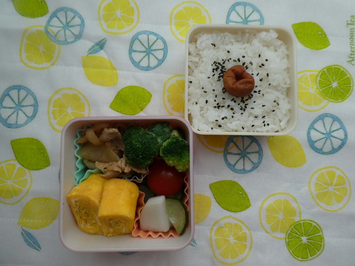 8 16自分弁 豚のポン酢炒め弁当 彼弁 私弁