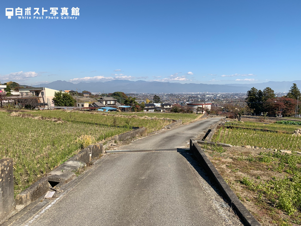 富士川町市街地を見下ろす