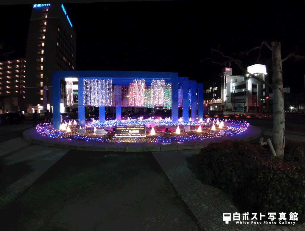 丸亀駅前のウインターイルミネーション
