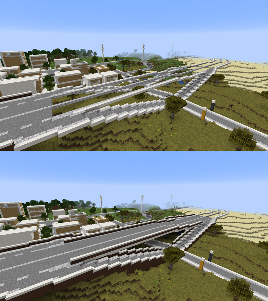 Minecraft バイパス道路をつくる Minecraft街発展にっき